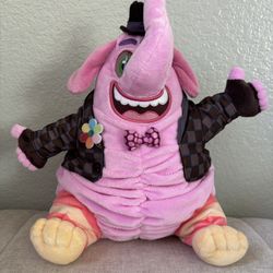 Disney Pixar Inside Out Pink Elephant Bing Bong Talking Singing TOMY Plush 12” 
