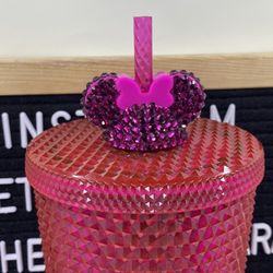 Fuchsia Minnie Straw Topper