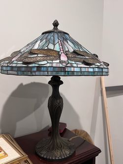 Tiffany Vintage Blue Dragonfly Lamp