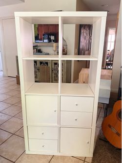 IKEA Kallax 2x4 Shelving Unit with Inserts