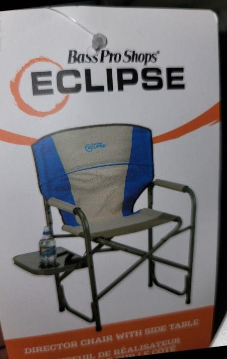 (2) Bass Pro Shop Eclipse Chairs With Side Tables Brand New Never Used 2 Chairs
