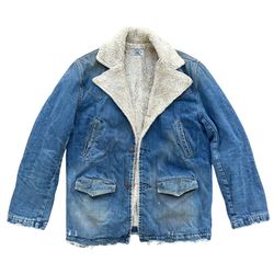 RRL Ralph Lauren Western Denim Sherpa Jacket Made In USA Size XL