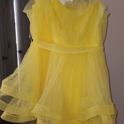 Yellow Tulle Dress, Size Large
