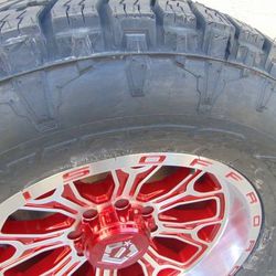 20X10 TIS Red with Machined Face Rims LT 325 60 20 Nitto Terra Grappler G2 A/T Tires *8X170* *8X6.5*