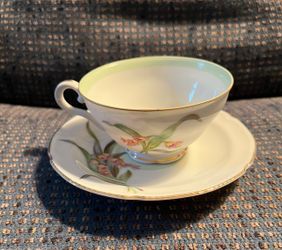 Lily Teacup and Saucer - Made in Occupied Japan