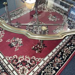 Baraboo - Round Brass and Glass Occasional Table