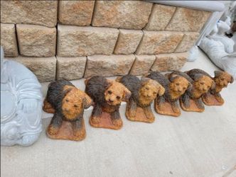 CEMENT DOG STATUES 🐕 $40 EACH.  (SIZE: 13" INCH LONG  X 8" INCH TALL)