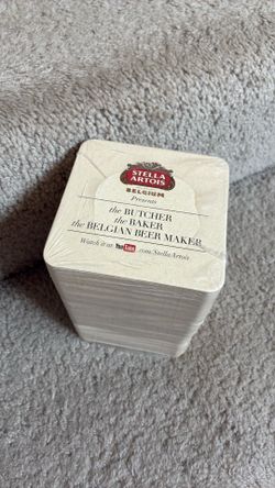 125 beer coasters sealed Stella Artois the butcher baker beer maker