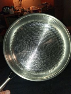 Hammered Stainless Steel Wok Pan