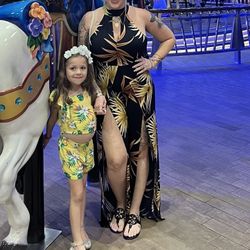 Forever21 legs Slit dark Jumpsuit size L $5