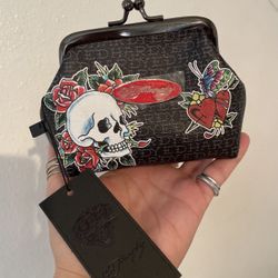 Ed Hardy Kisslock Coin Pouch 