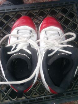 White and Red High-Top Sneakers