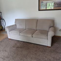H.M. Richards Inc. Suede Beige Taupe Sofa / Couch