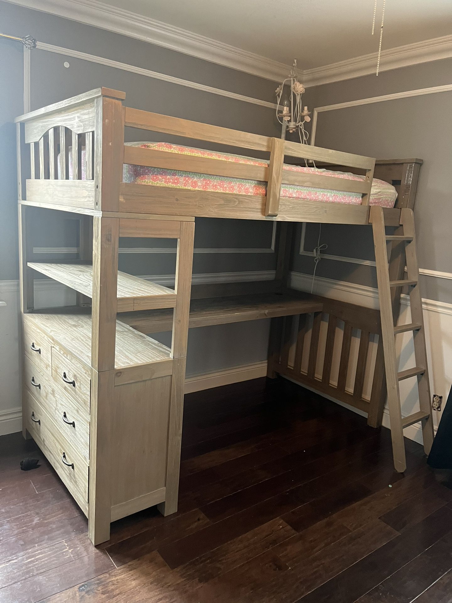 Bunk With Built in Desk And Dresser 