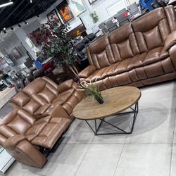 Manual Recliner Sofa Set 🔥 Take It Home With Only $50 Down 