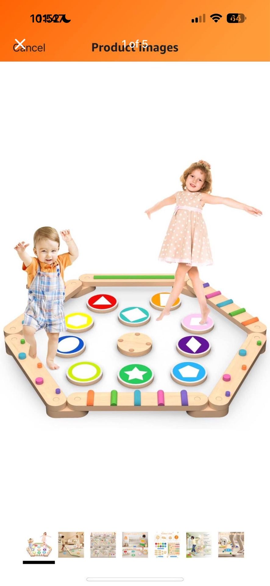 Montessori balance beam wooden