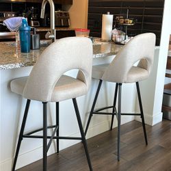 Counter Stool With Metal Frame (Set of 2)