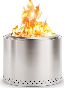 19.7” Smokeless Fire Pit brand new in box, Stainless Steel with Removable Ash Pan for Outdoor Camping, Bonfire, Backyard