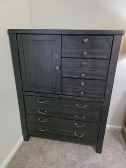 Tall wooden dresser chest
