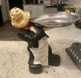 Chef With Holding Tray 