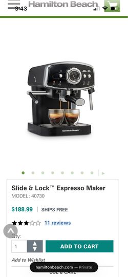 Hamilton Beach Slide & Lock Espresso Maker