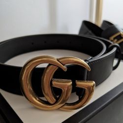 GUCCI | Leather Belt with Double G Buckle