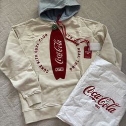 Kith x Coca Cola  Surfboard Williams II Hoodie Turtledove/ Authentic/ M/ New With Tag