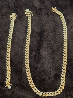 💎 10 MM Gold Cuban Chain & Bracelet Set