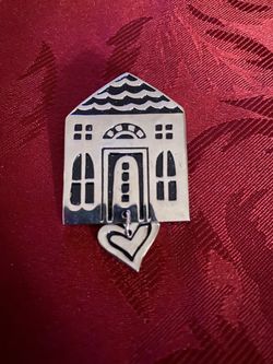Silver Tone “Love Home “ Brooch 