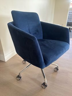 Blue Velvet Office Chair