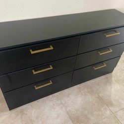 New Black Dresser With Golden Handles 