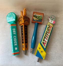 Mixed Lot of Beer Tap Handles Neon Theme Draft Pull Golden State Cider Attitude