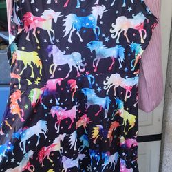 Multi Colored Uniacorn  Skater Dress