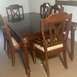 Dining Table 6 Chairs Wood Solid 