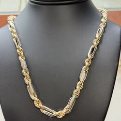 14k Solid Fancy Rope Chain 