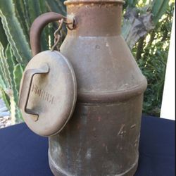 Antique * KNUDSEN MILK CONTAINER * Jug w/ Lid
