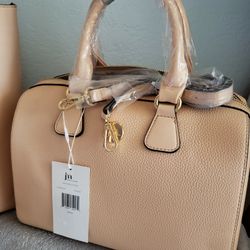 Jessica Moore Peach  Faux Leather Satchel