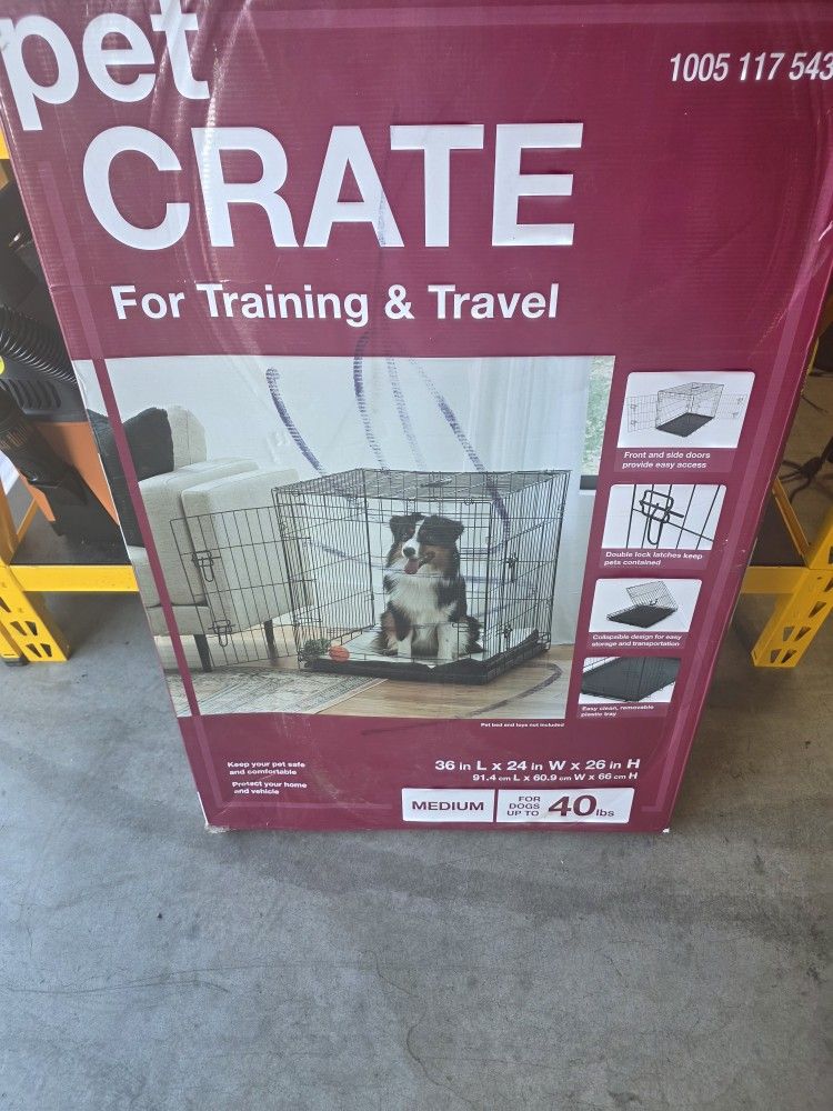 Medium Black Collapsable Pet Crate