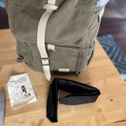 Bagsmart Camera Canvas Olive Green Backpack