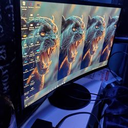 SAMSUNG CURVED DESKTOP COMPUTER MONITOR..25 INCHES WORKS GREAT...