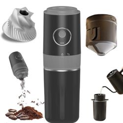 🔥Brand new🔥 Portable Electric Burr Coffee Grinder and Brewing Combo - Rechargeable with Conical Mill & Insulated Stainless Steel Cup for Camping, Tr
