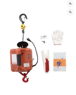 Portable Electric Hoist Winch, 1100lbs Electric Winch, 1500W 110V Power Winch Crane, 16ft/min 25ft Lifting Height
