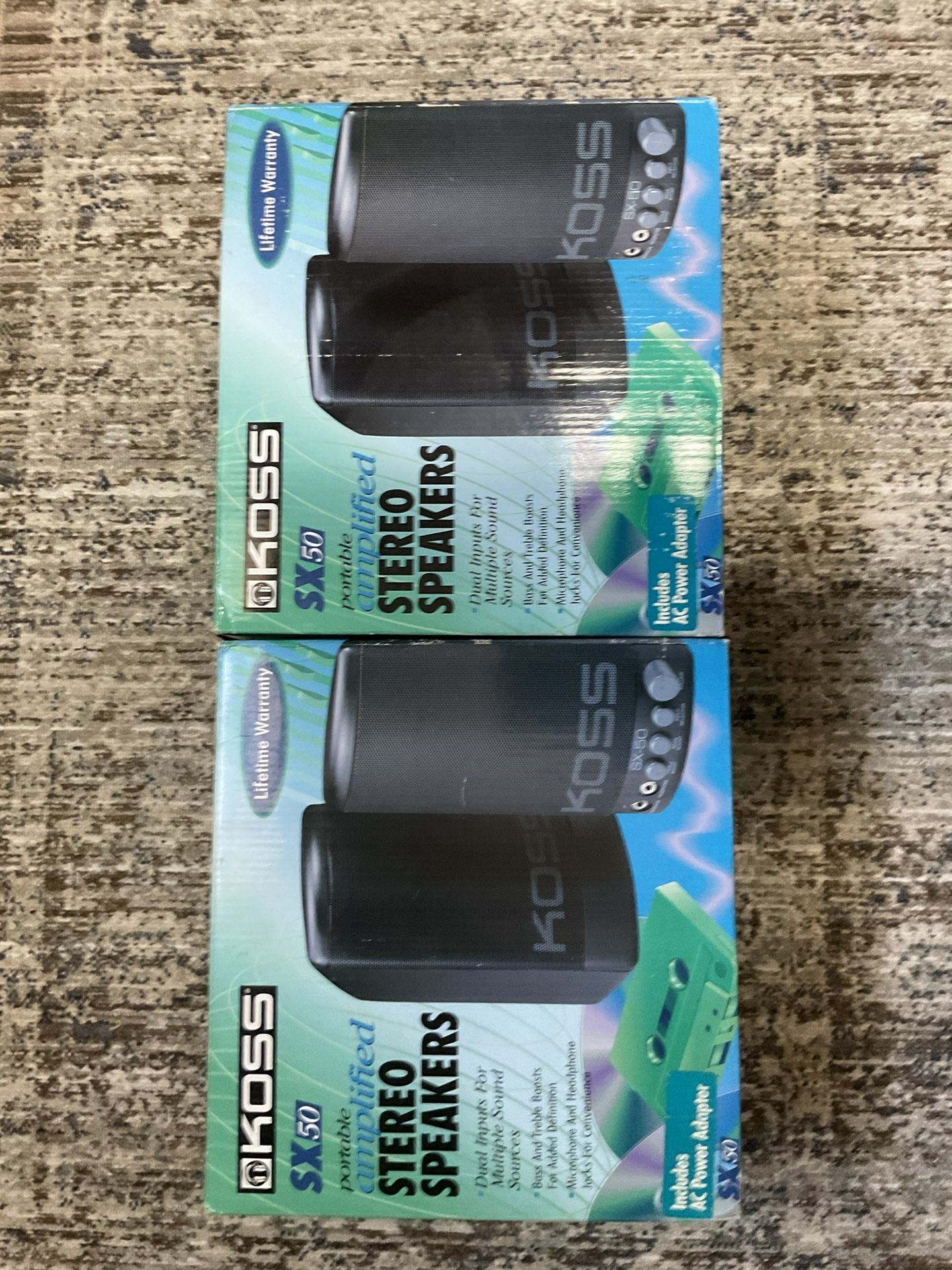 Koss SX50 Portable Amplified Stereo Speakers -2 Pairs Brand New In The Box!