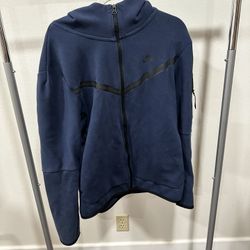 Mens Nike Fleece Full-Zip Hoodie - Blue - Men’s Size L