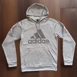 Adidas Men’s Size M ClimaWarm Fleece Grey Hoodie Pullover Long Sleeve SweatShirt