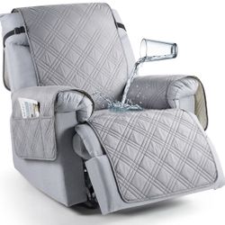 Brand New in Box TAOCOCO 100% Waterproof Recliner Chair Cover Protector w/Pocket Non Slip for Pet Dog Cat Kids in LIGHT GREY SIZE 23.6” ONLY