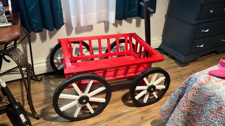 Wooden red wagon