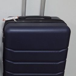 New! 26.38"x17.32"x10.83" Inches (67x44x27.5 Cm) Dark Blue Hardshell Luggage, Travel Bags w TSA Lock & 4 Double Spinner Wheels, Medium Checked Bag