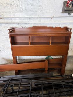 Wood twin bookcase headboard and foot board