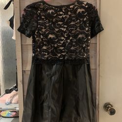 Black Lace & Faux Leather Girls Dress ! Blush Brand 